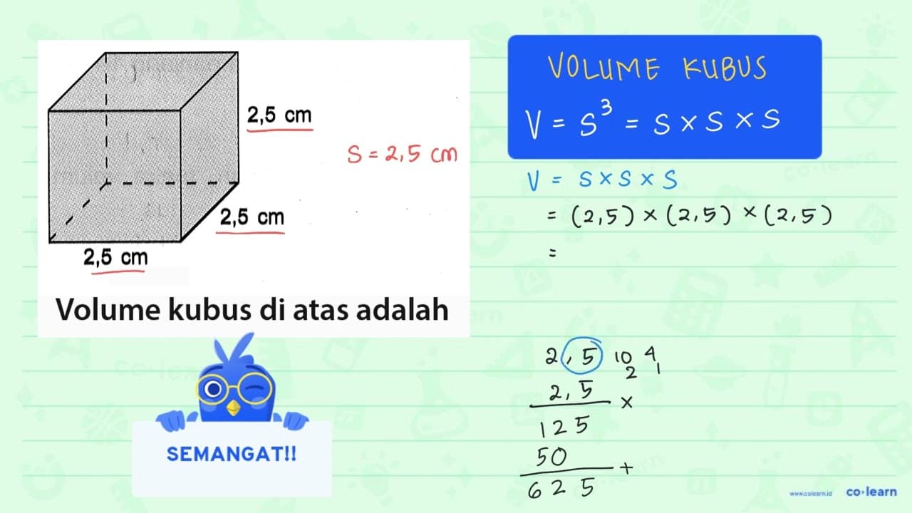 Volume kubus di atas adalah