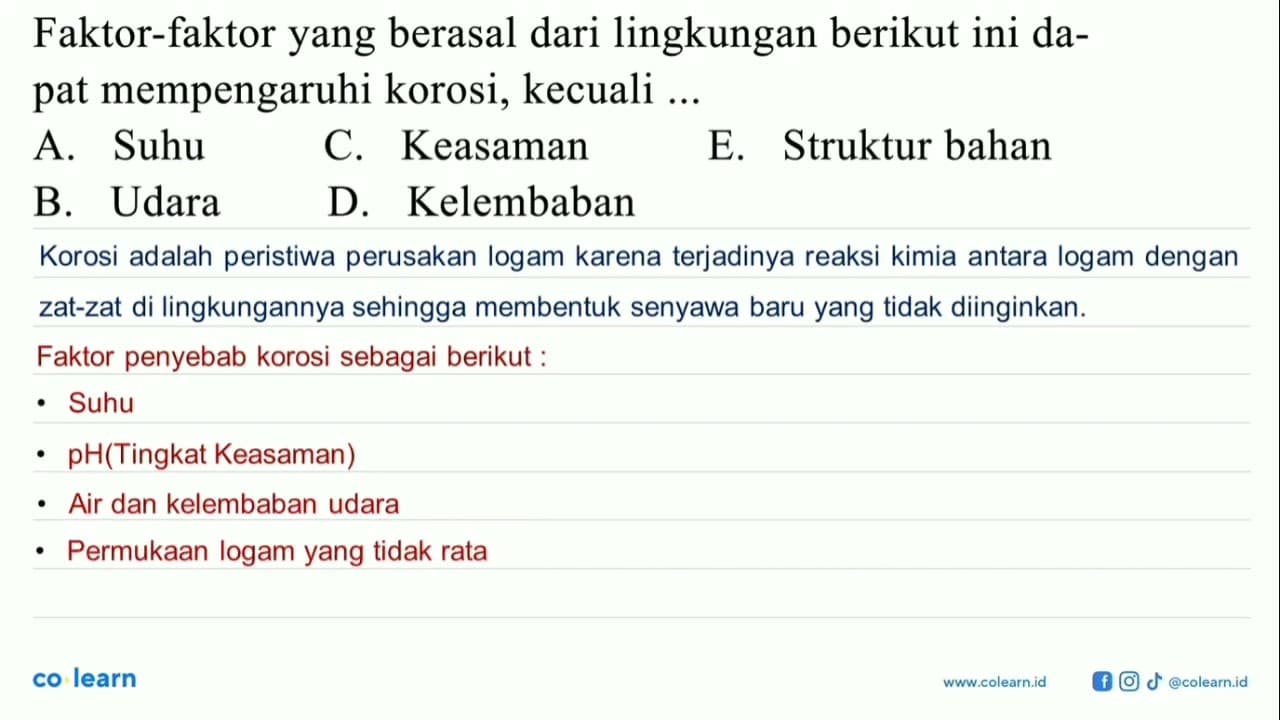 Faktor-faktor yang berasal dari lingkungan berikut ini