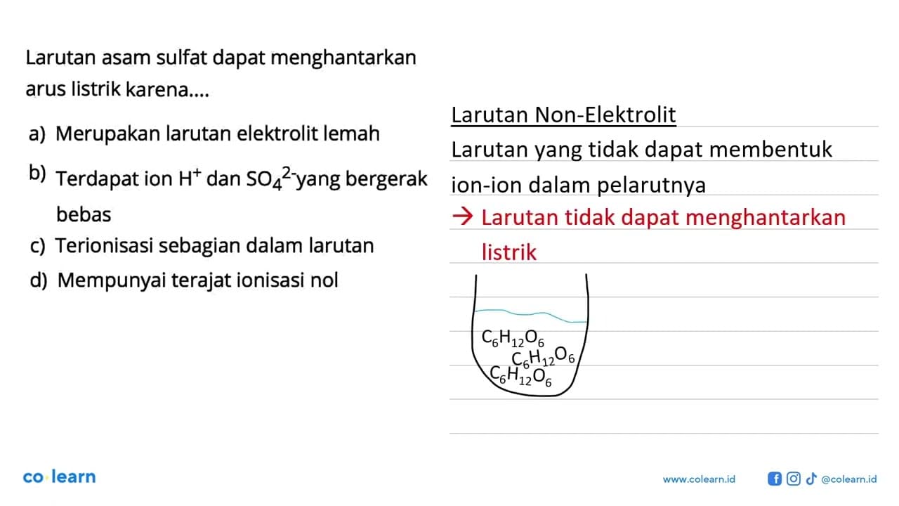 Larutan asam sulfat dapat menghantarkan arus listrik