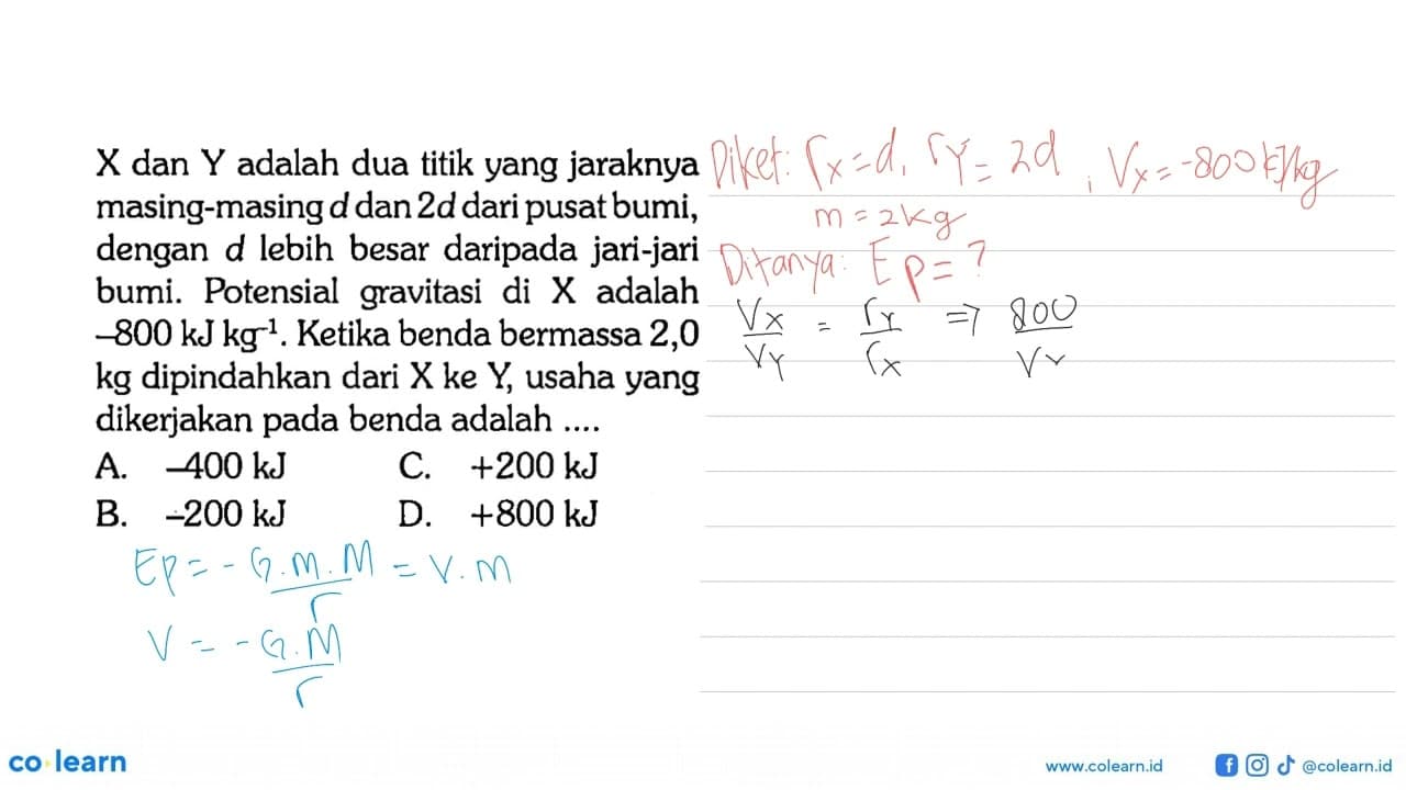 X dan Y adalah dua titik yang jaraknya masing-masing d dan