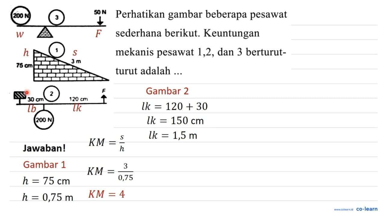 Perhatikan gambar beberapa pesawat sederhana berikut.