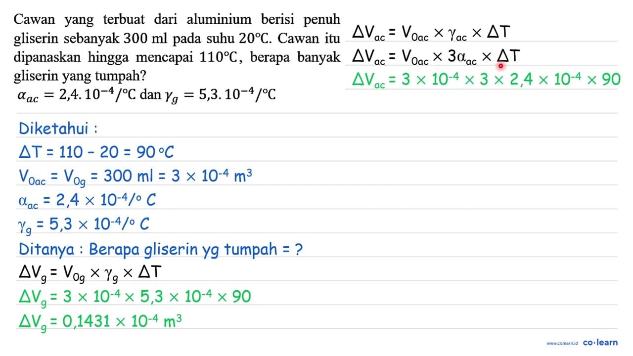 Cawan yang terbuat dari aluminium berisi penuh gliserin