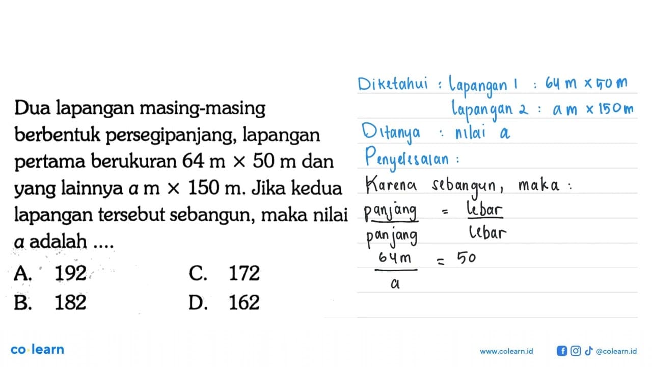 Dua lapangan masing-masing berbentuk persegipanjang,