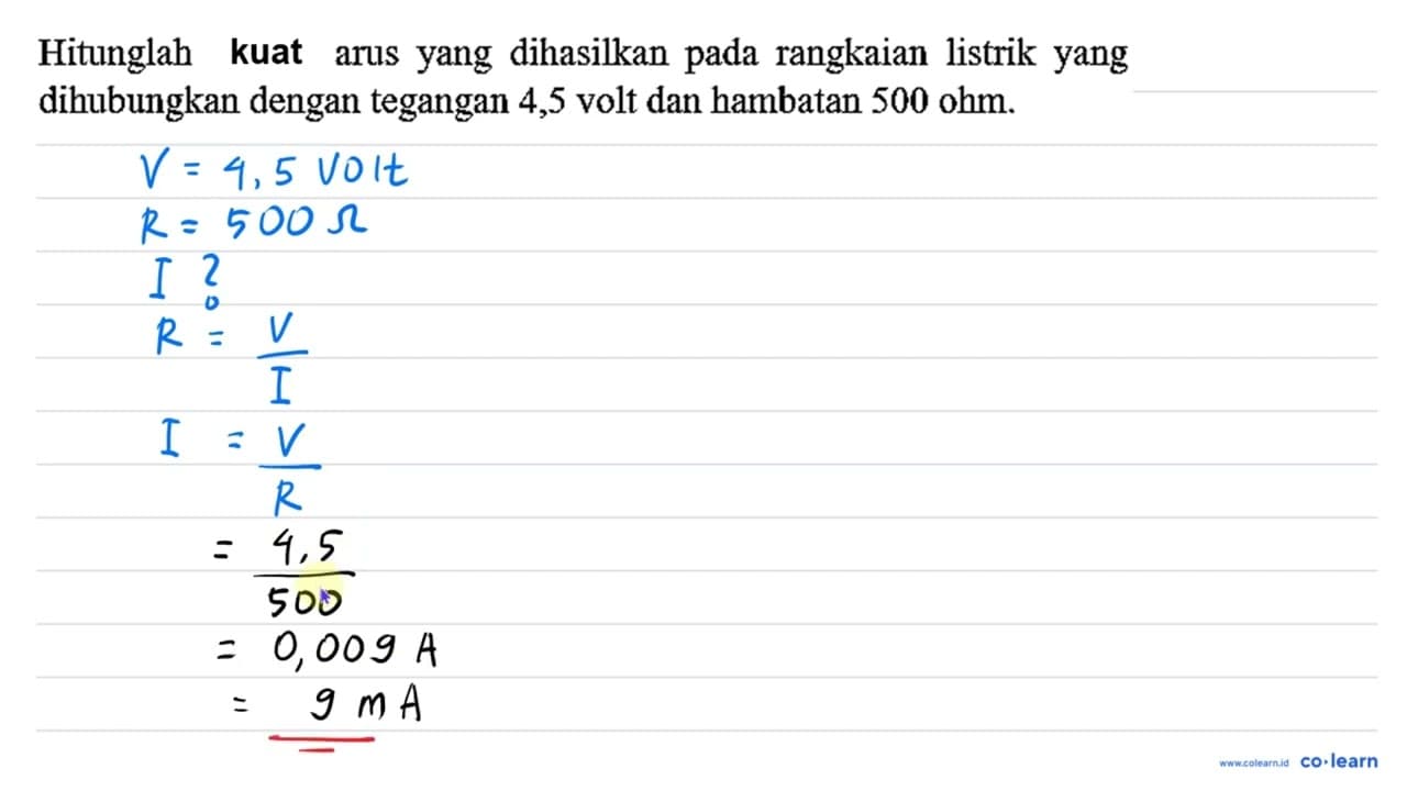 Hitunglah jumlah arus yang dihasilkan pada rangkaian