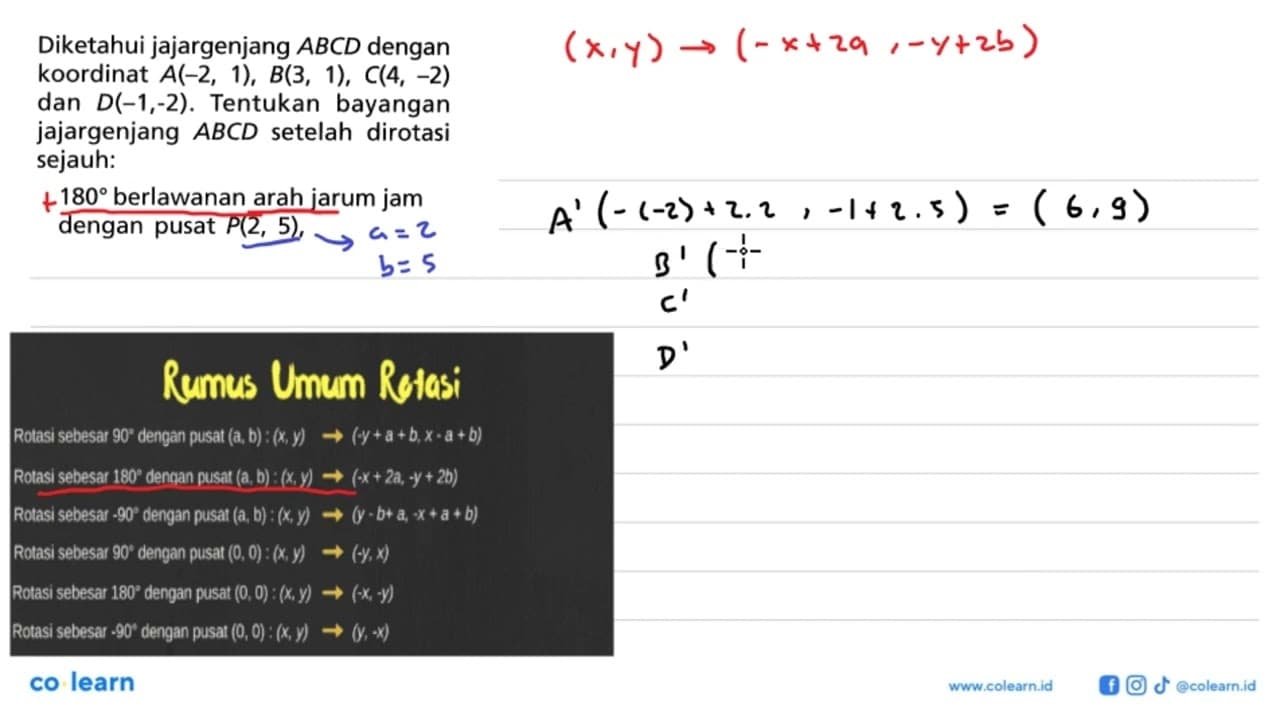 Diketahui jajargenjang A B C D dengan koordinat A(-2,1),