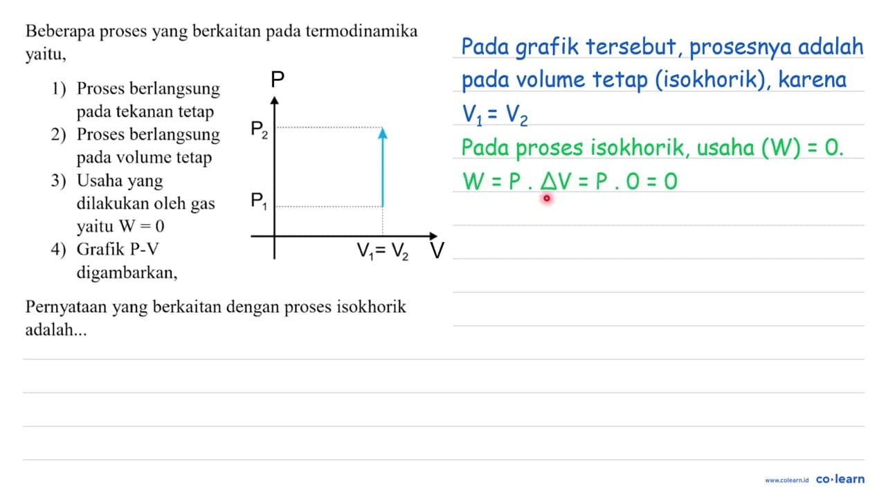 Beberapa proses yang berkaitan pada termodinamika yaitu, 1)