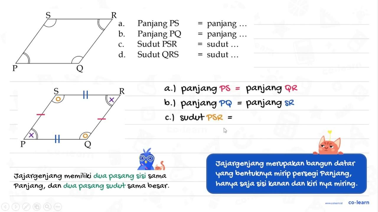 P Q R S a. Panjang PS = panjang ... b. Panjang PQ= panjang