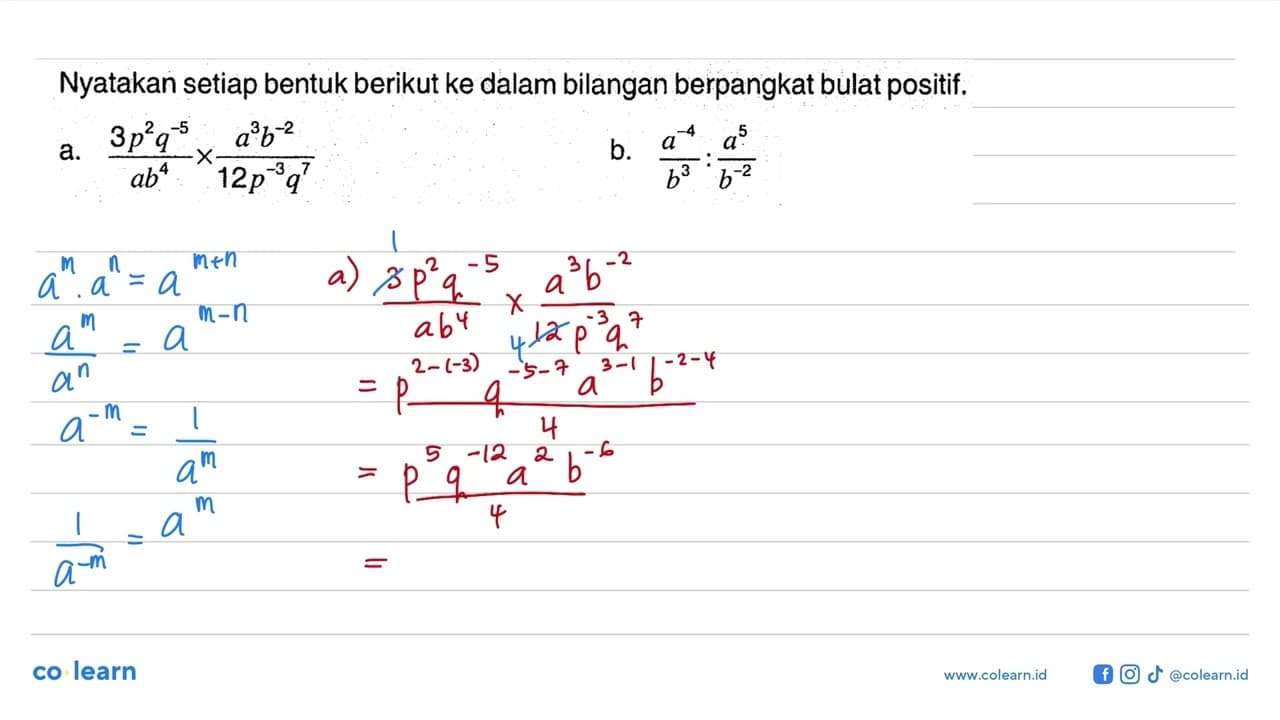 Nyatakan setiap bentuk berikut ke dalam bilangan berpangkat