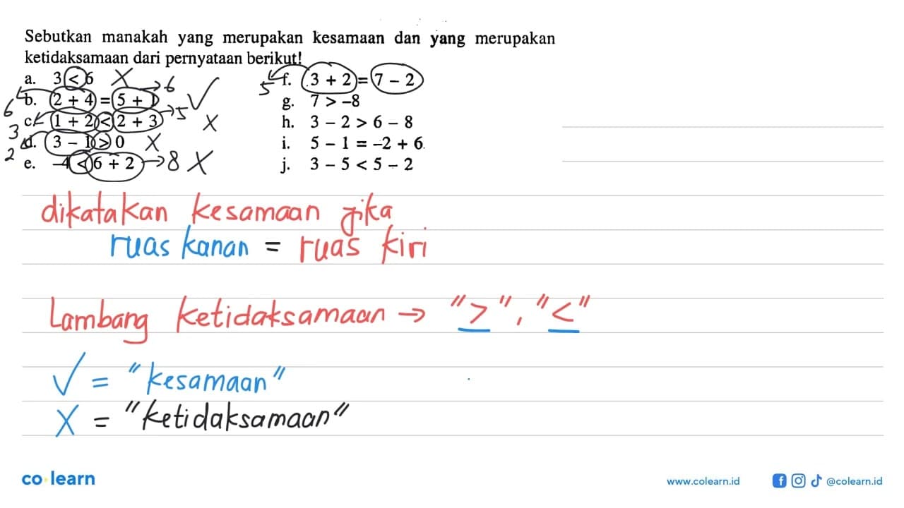 Sebutkan manakah yang merupakan kesamaan dan yang merupakan