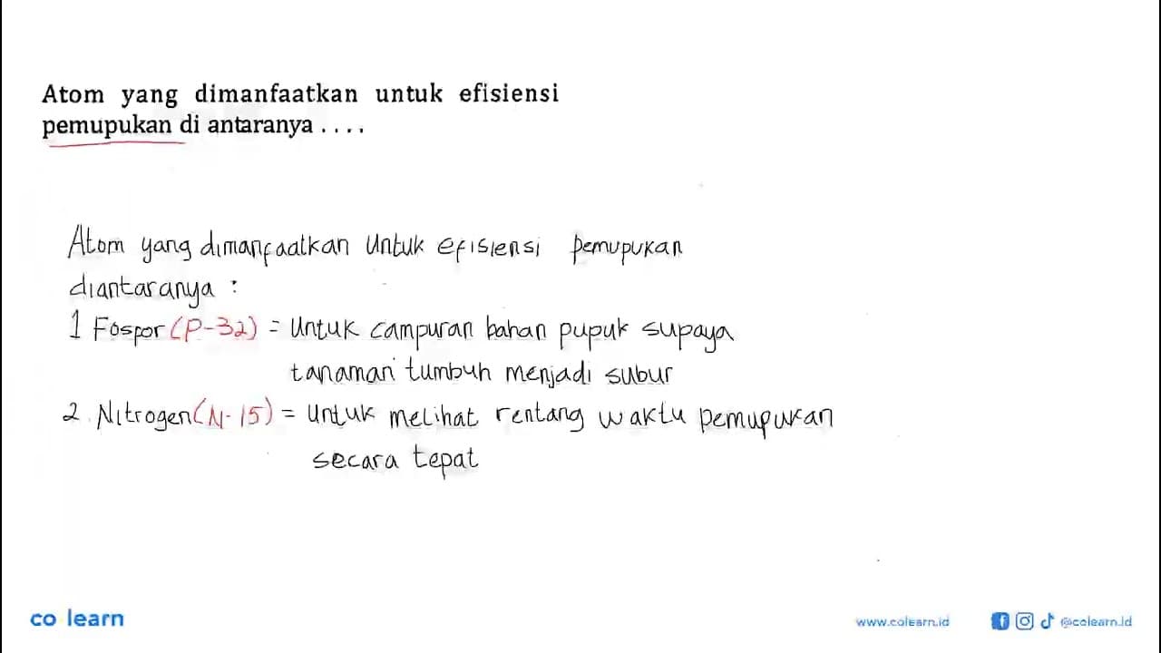 Atom yang dimanfaatkan untuk efisiensi pemupukan di