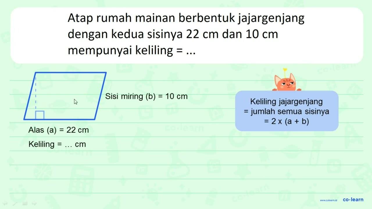 Atap rumah mainan berbentuk jajargenjang dengan kedua