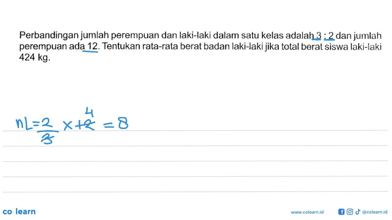 Perbandingan jumlah perempuan dan laki-laki dalam satu