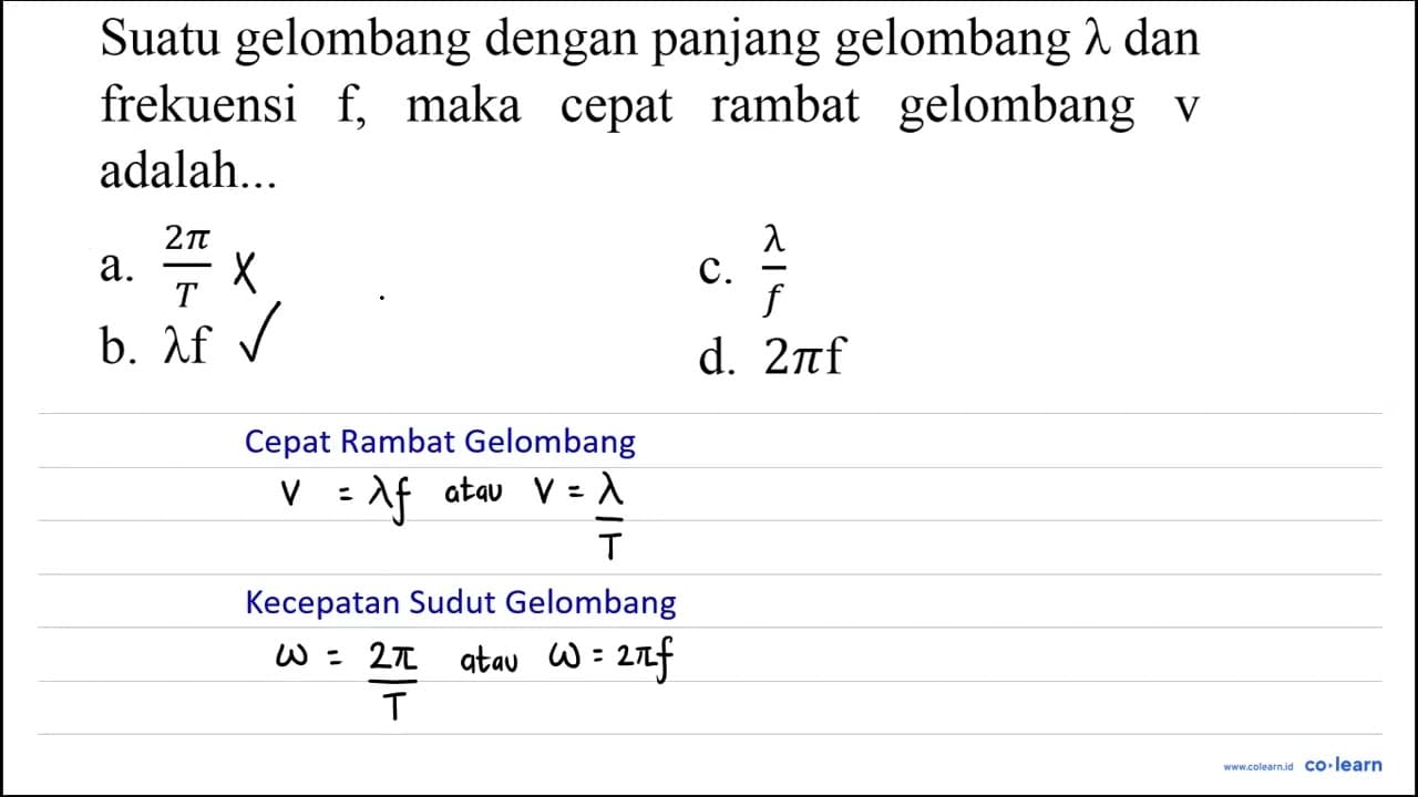 Suatu gelombang dengan panjang gelombang lambda dan