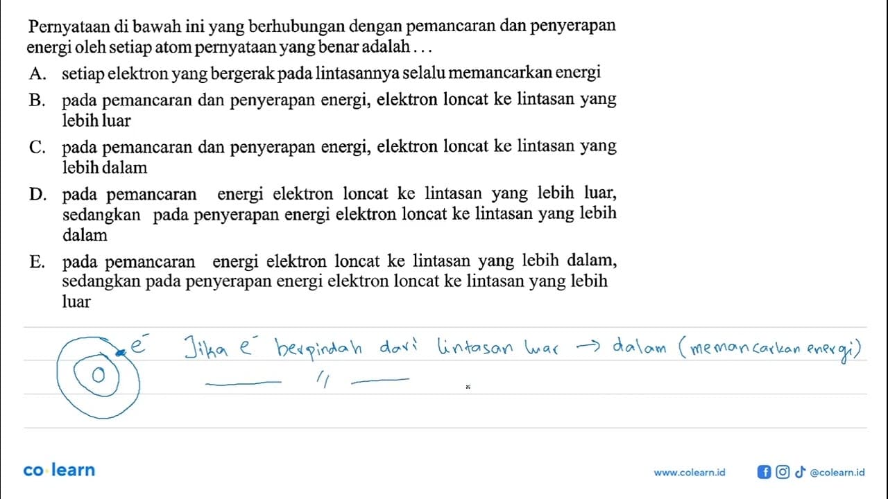 Pernyataan di bawah ini yang berhubungan dengan pemancaran