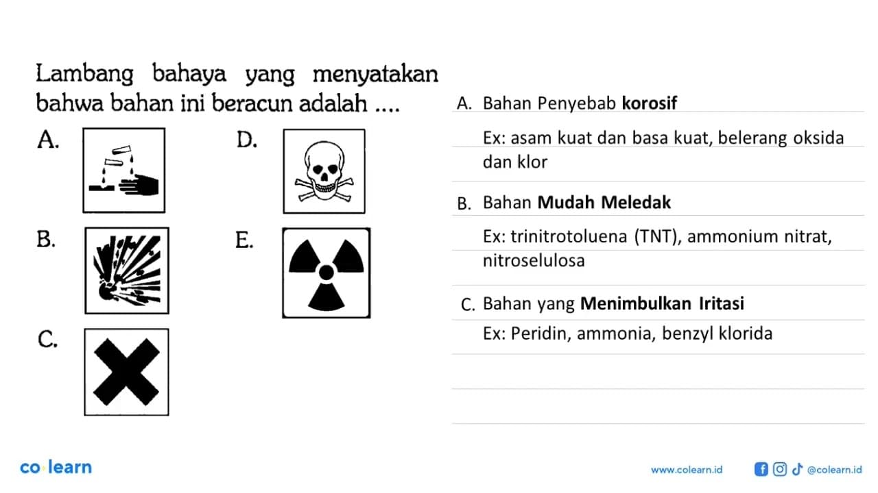 Lambang bahaya yang menyatakan bahwa bahan ini beracun