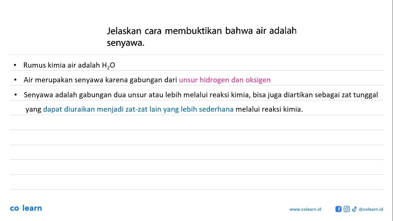 Jelaskan cara membuktikan bahwa air adalah senyawa.