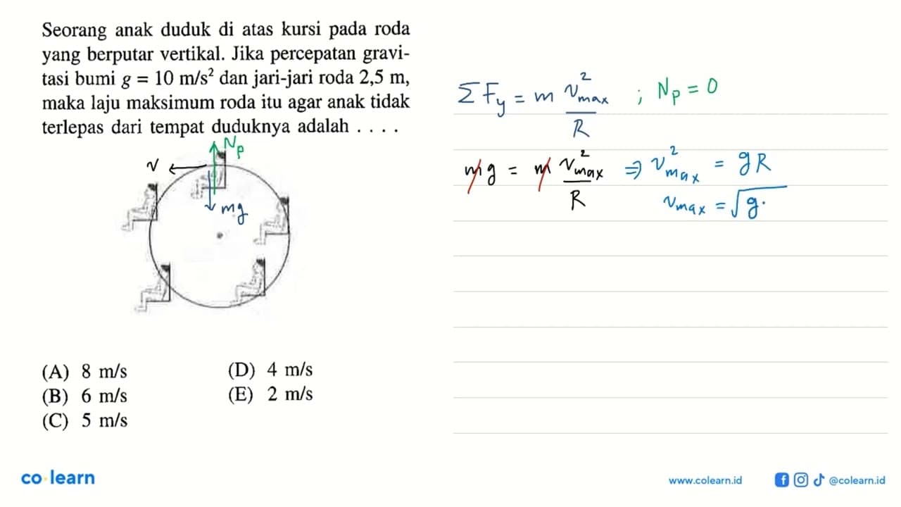 Seorang anak duduk di atas kursi pada roda yang berputar