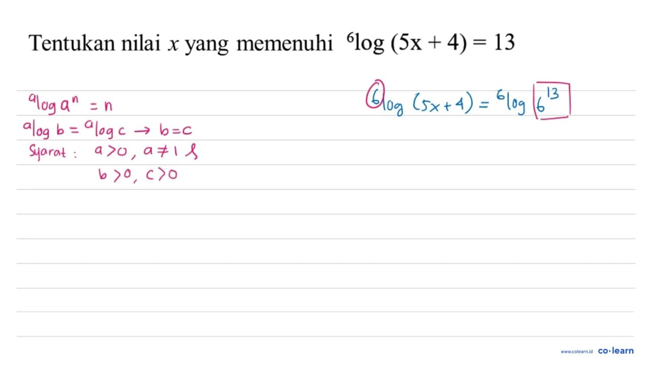 6log(5x+4) = 13