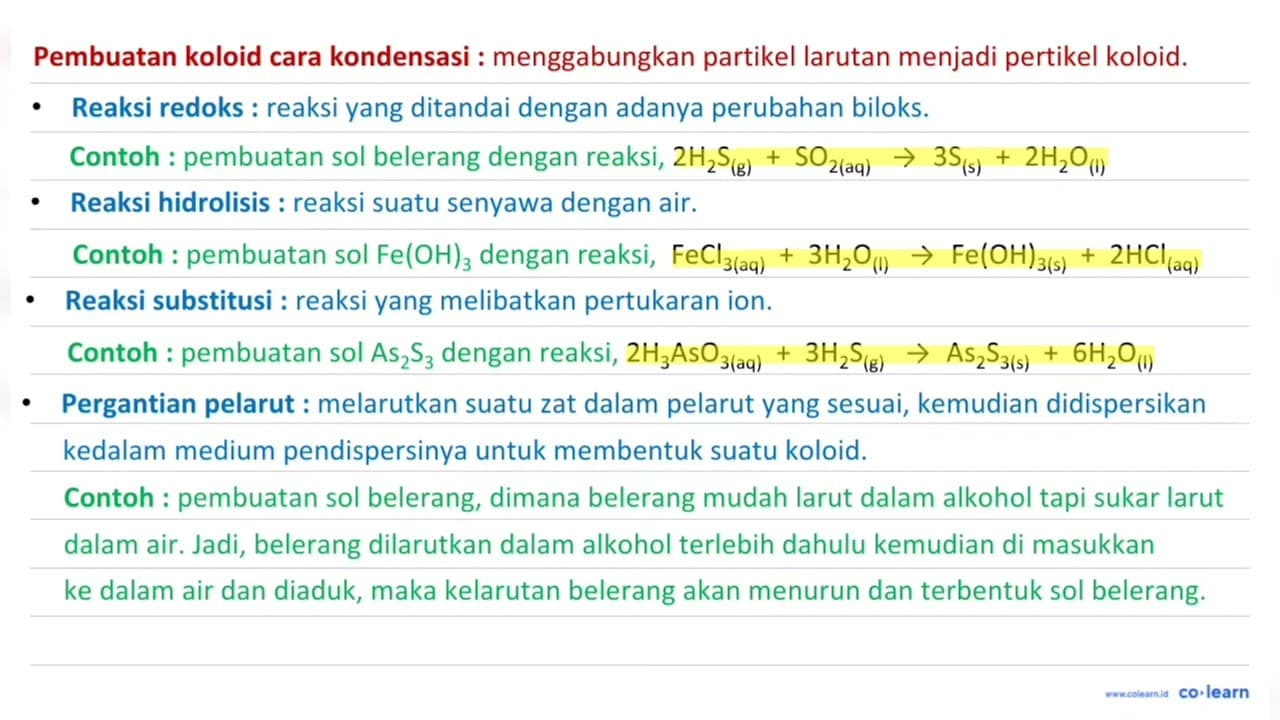 Berikut ini merupakan pembuatan koloid: I. Lem kanji dari