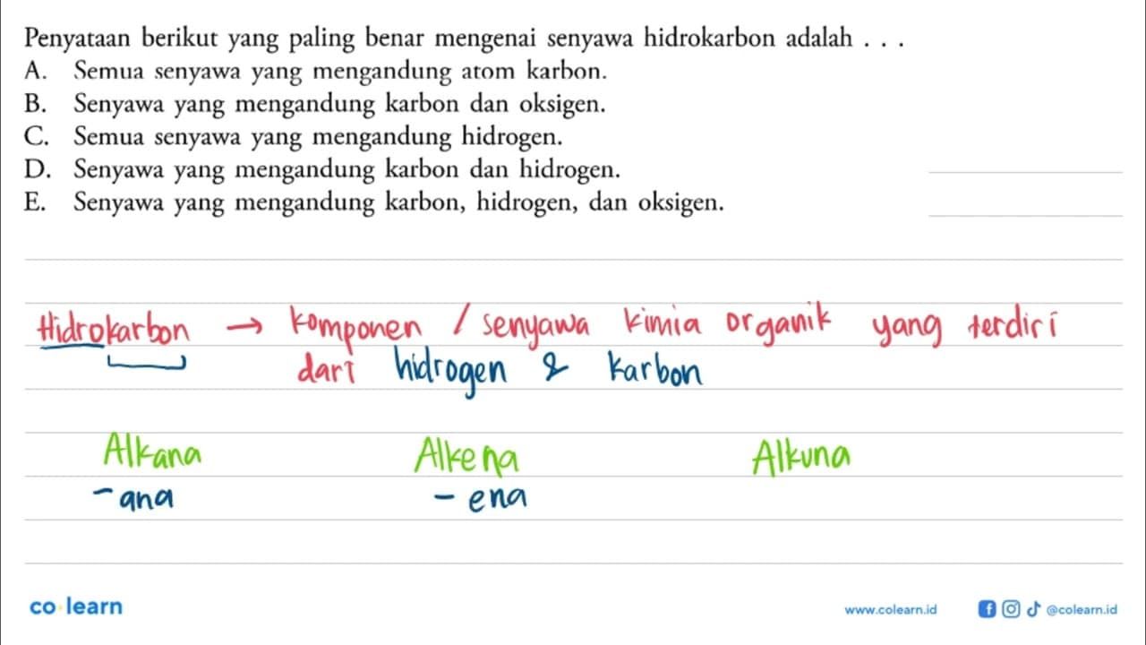 Pernyataan berikut yang paling benar mengenai senyawa