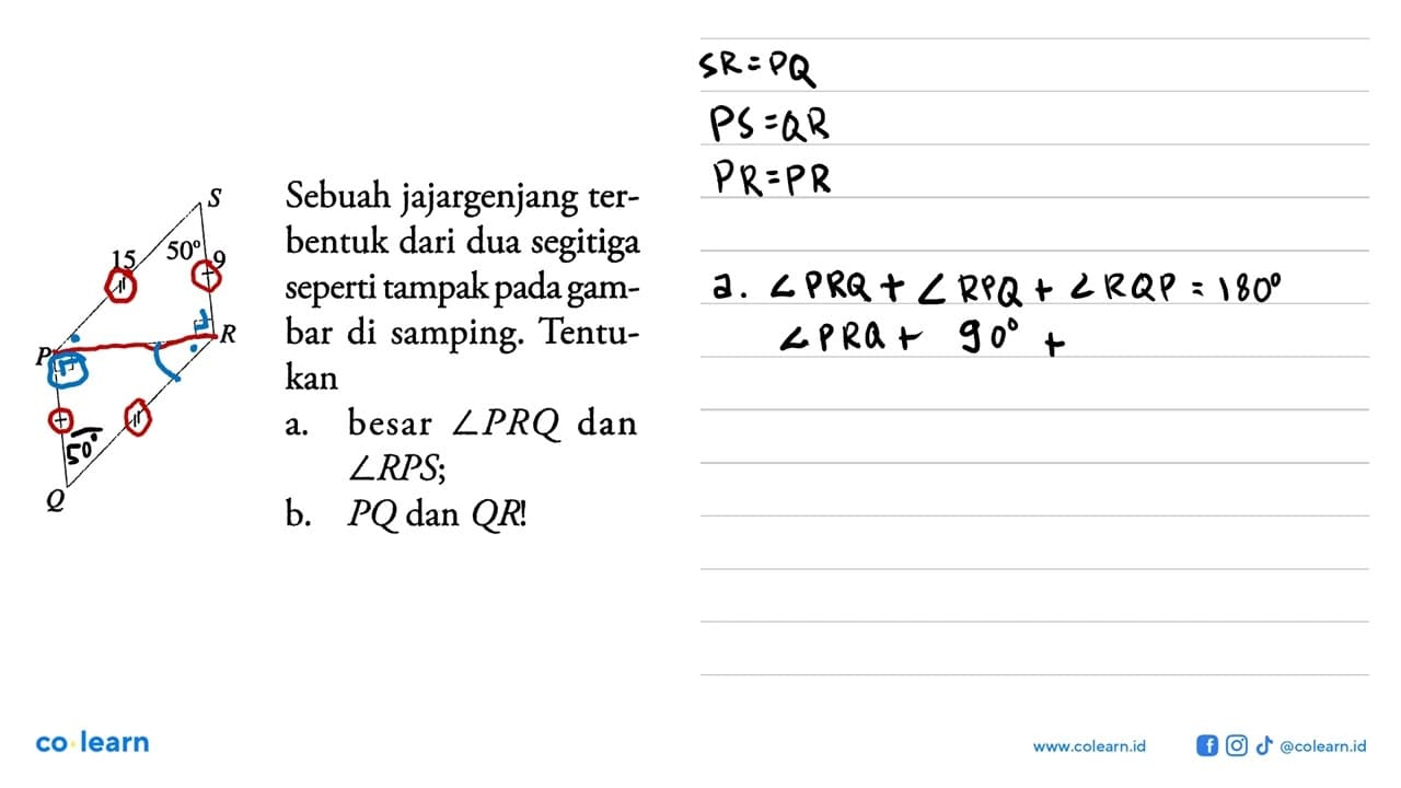 S 50 15 9 R P Q Sebuah jajargenjang terbentuk dari dua