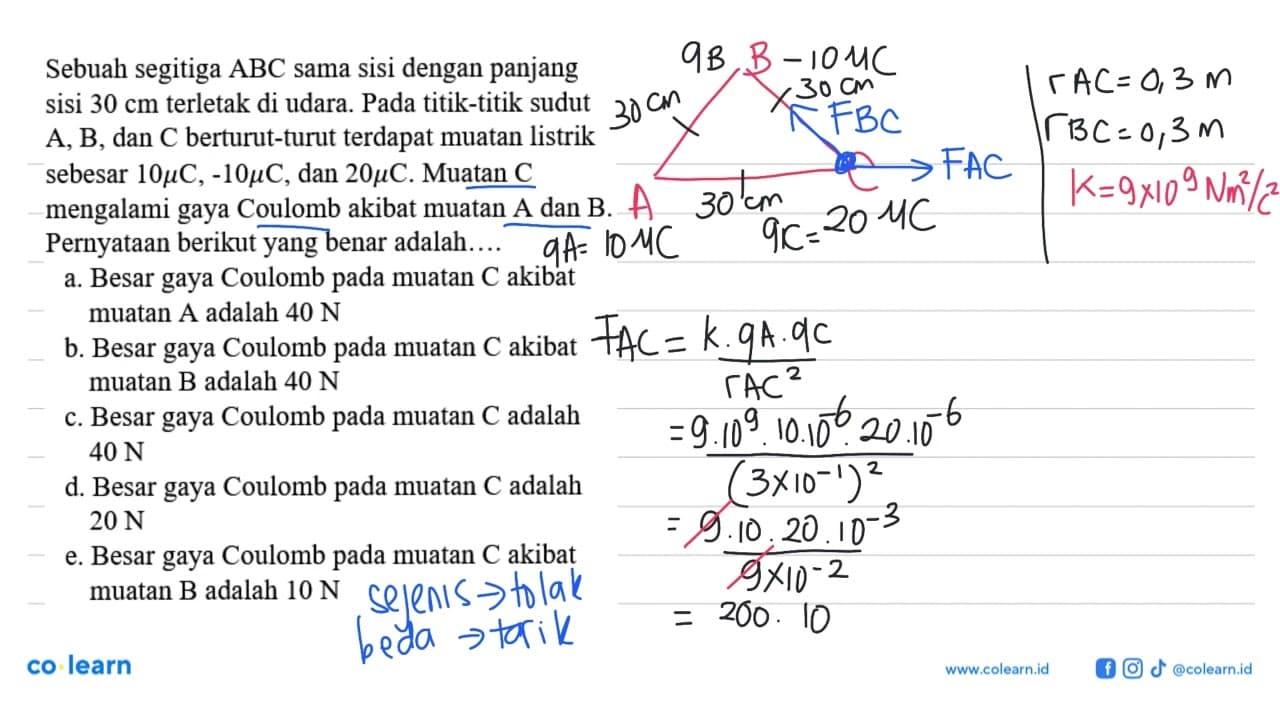 Sebuah segitiga ABC sama sisi dengan panjang sisi 30 cm