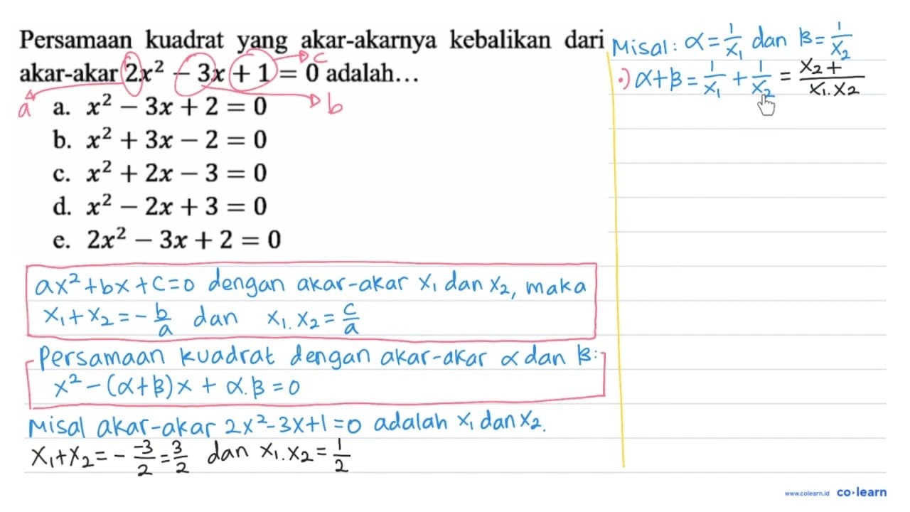 Persamaan kuadrat yang akar-akarnya kebalikan dari