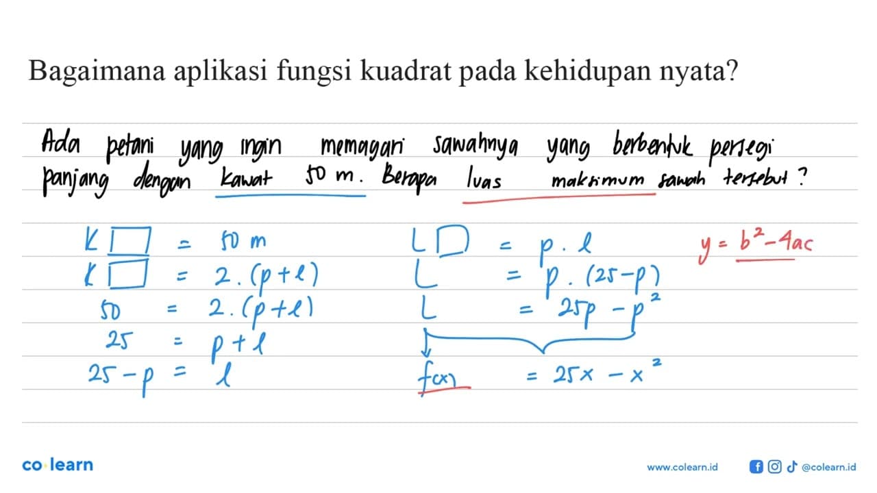 Bagaimana aplikasi fungsi kuadrat pada kehidupan nyata?