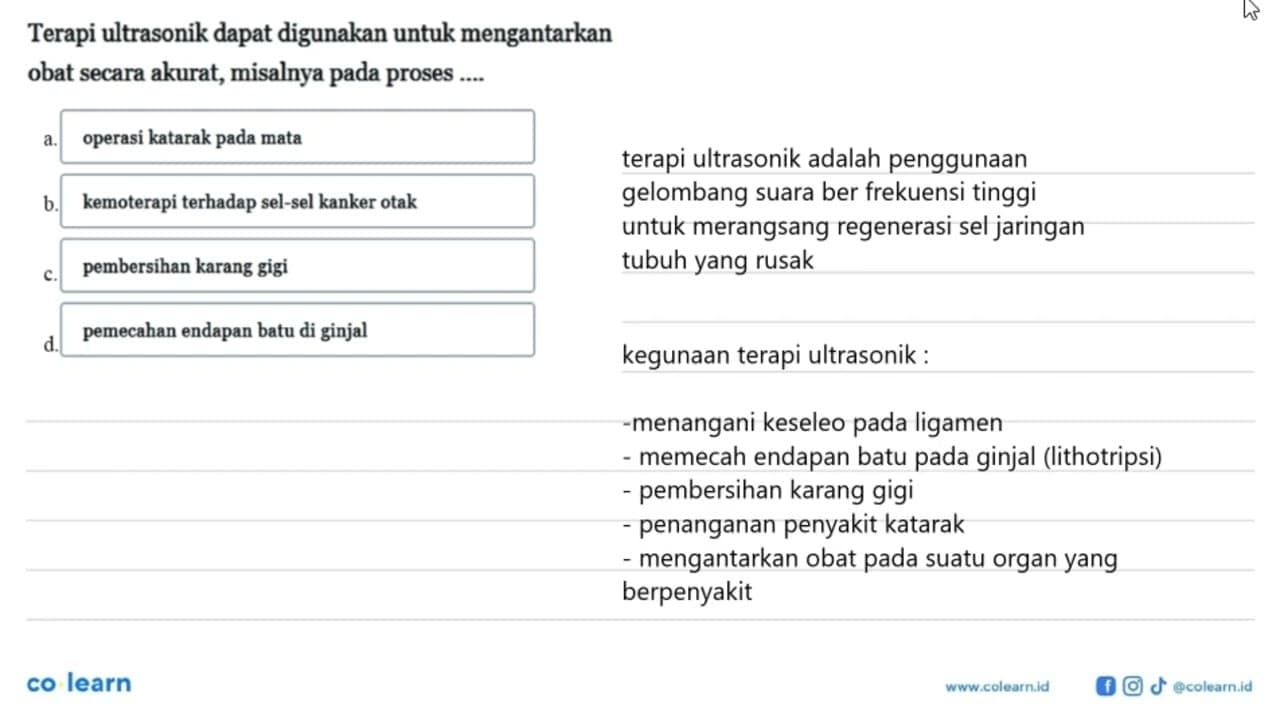 Terapi ultrasonik dapat digunakan untuk mengantarkan obat