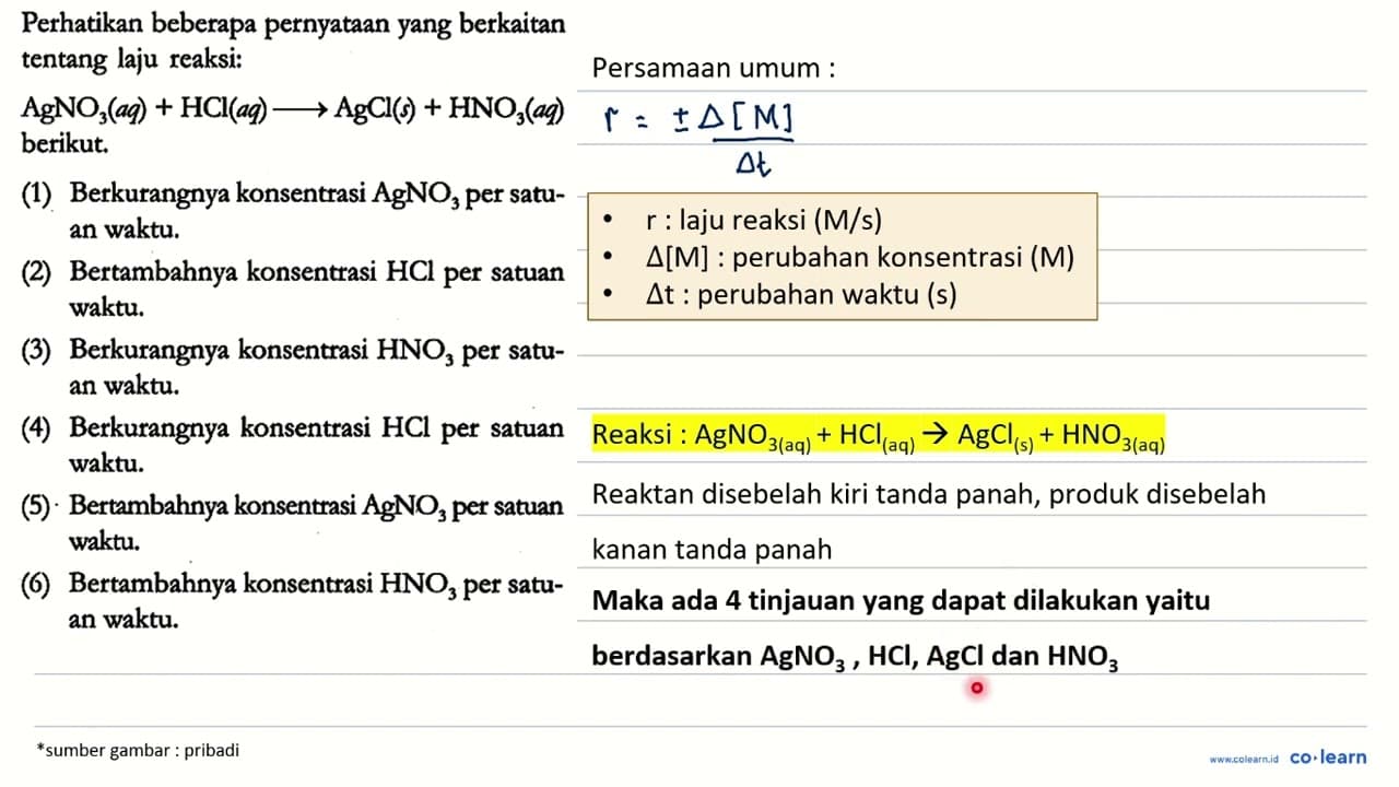 Perhatikan beberapa pernyataan yang berkaitan tentang laju