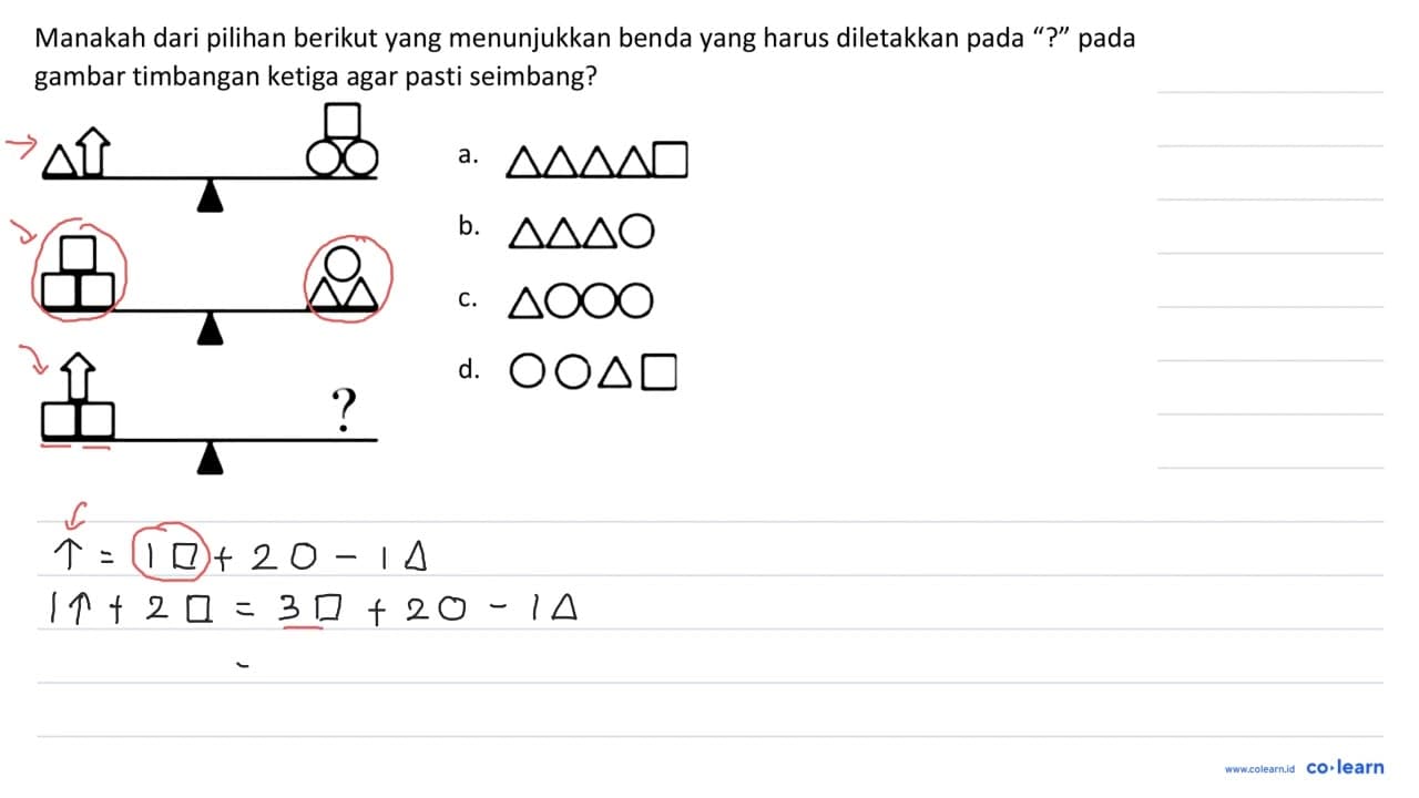 Manakah dari pilihan berikut yang menunjukkan benda yang