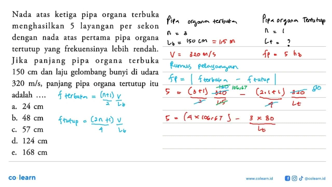 Nada atas ketiga pipa organa terbuka menghasilkan 5