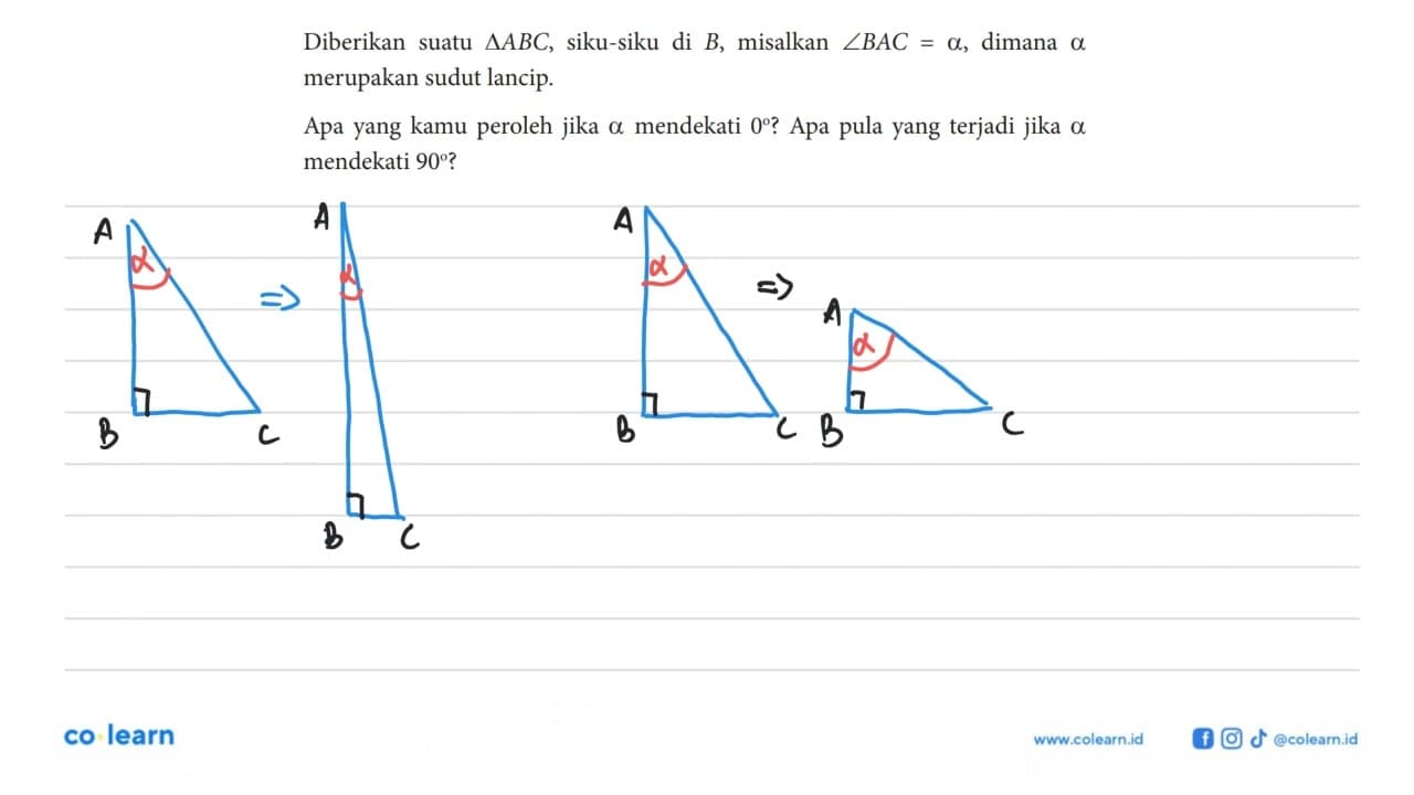 Diberikan suatu segitiga ABC, siku-siku di B , misalkan