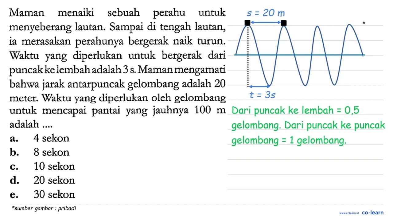 Maman menaiki sebuah perahu untuk menyeberang lautan.