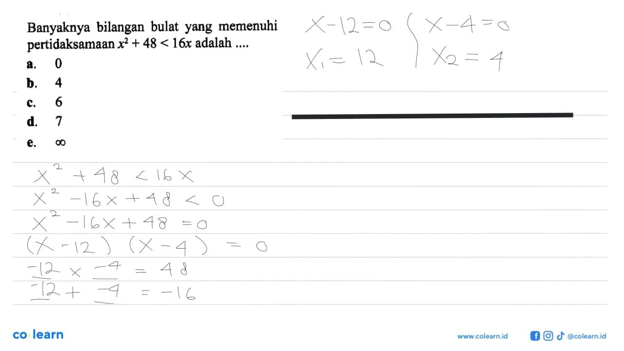 Banyaknya bilangan bulat yang memenuhi pertidaksamaan