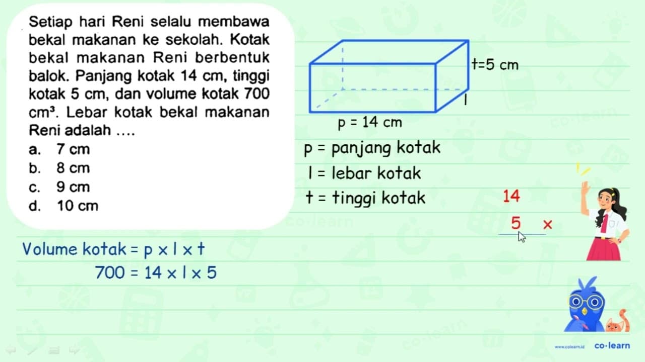 Setiap hari Reni selalu membawa bekal makanan ke sekolah.