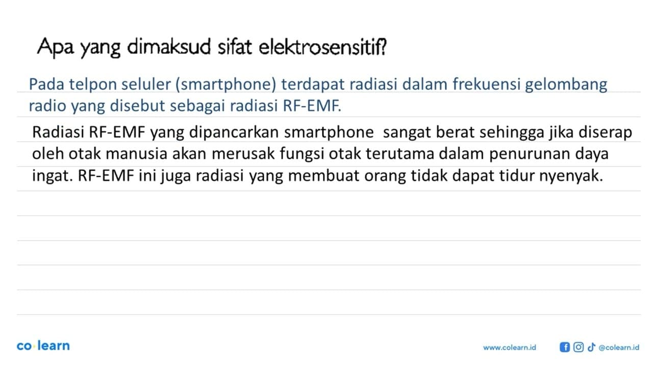 Apa yang dimaksud sifat elektrosensitif?