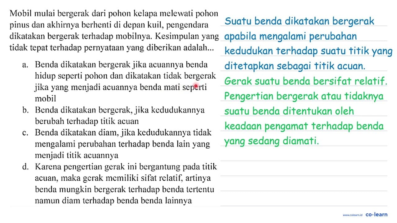 Mobil mulai bergerak dari pohon kelapa melewati pohon pinus