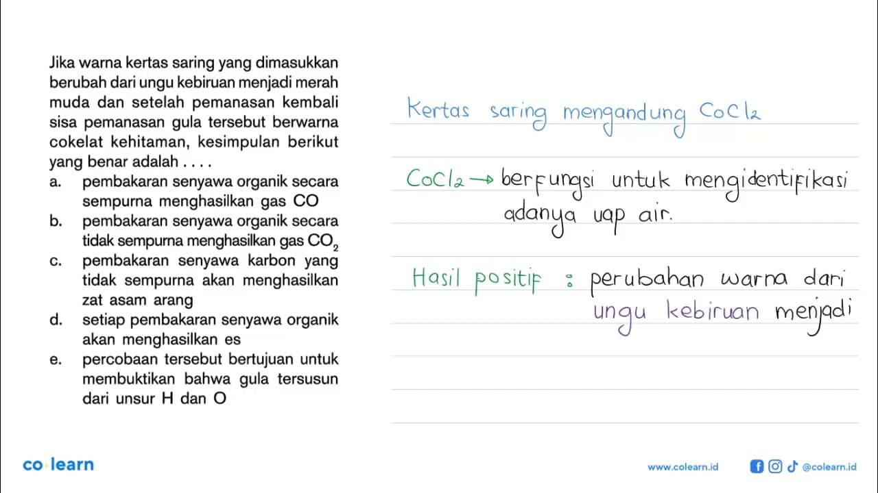 Langkah-langkah percobaan identifikasi unsur C, H, dan 0