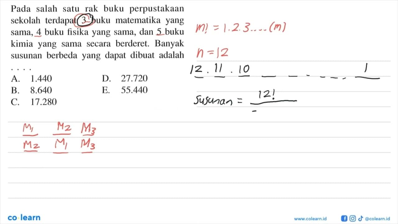 Pada salah satu rak buku perpustakaan sekolah terdapat 3