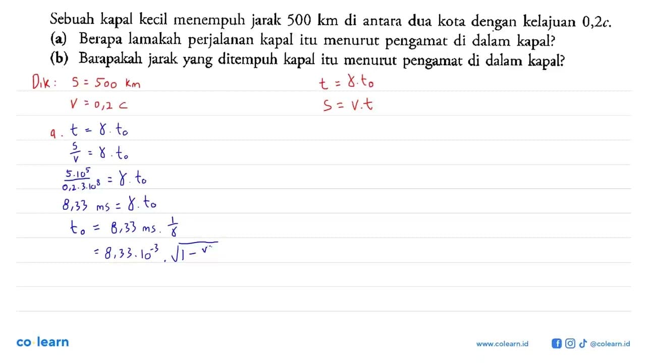 Sebuah kapal kecil menempuh jarak 500 km di antara dua kota