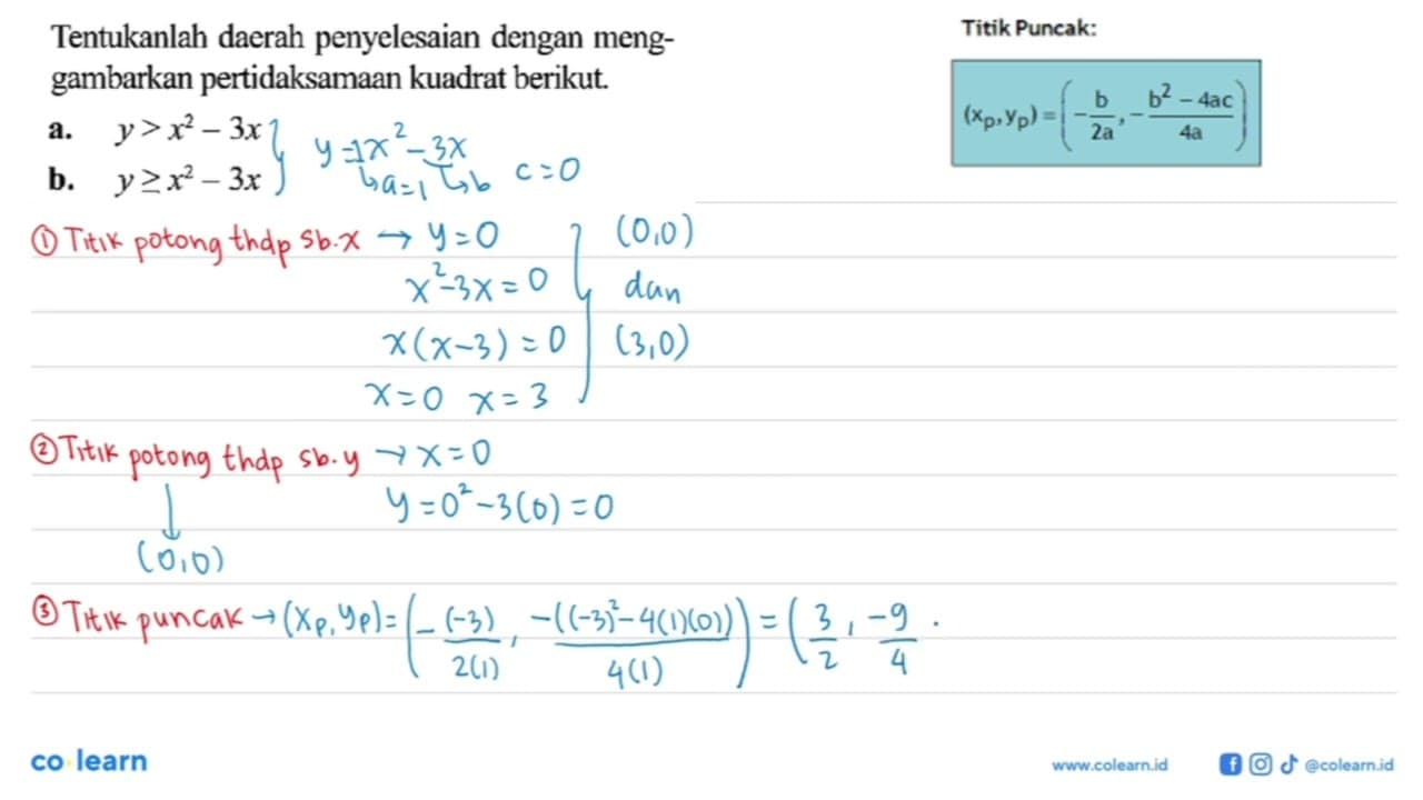 Tentukanlah daerah penyelesaian dengan menggambarkan