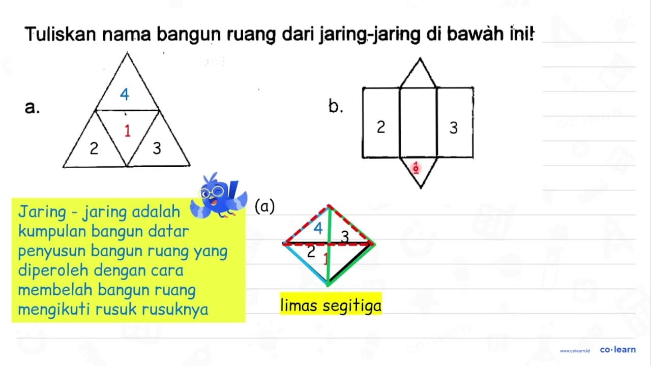 Tuliskan nama bangun ruang dari jaring-jaring di bawàh init