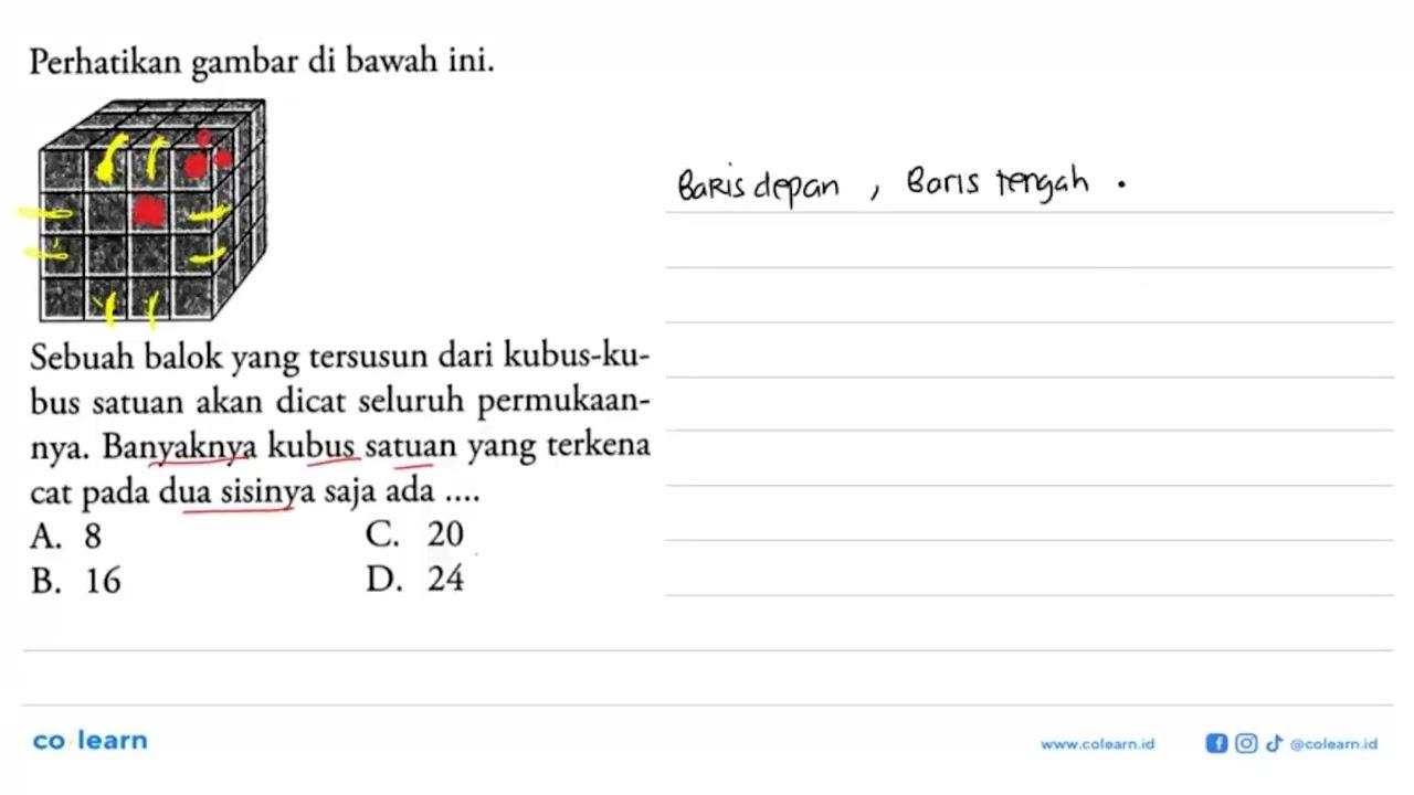 Perhatikan gambar di bawah ini.Sebuah balok yang tersusun