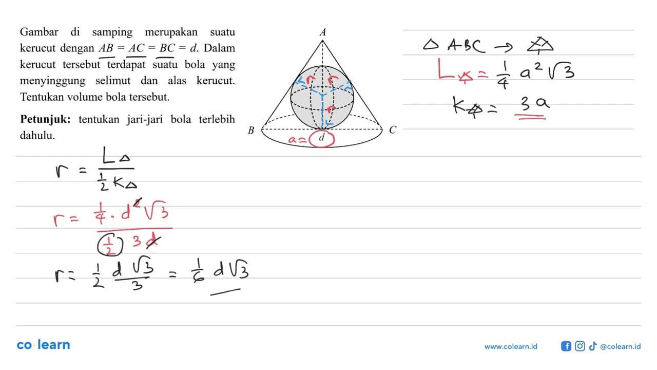 Gambar di samping merupakan suatu kerucut dengan