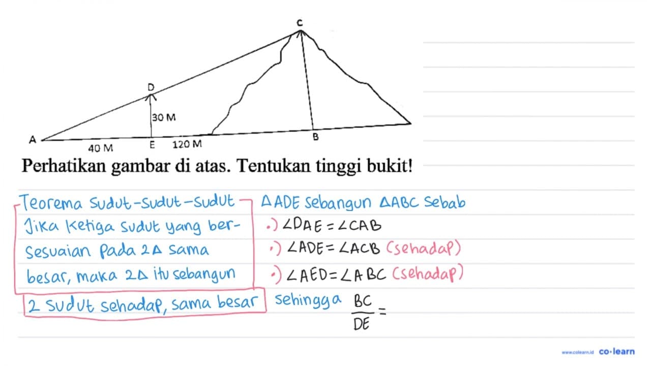 A 40 M E 120 M B D 30 M C Perhatikan gambar di atas.