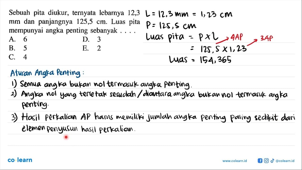 Sebuah pita diukur, ternyata lebarnya 12,3 mm dan