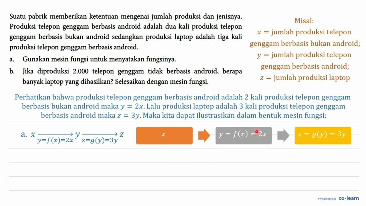 Suatu pabrik memberikan ketentuan mengenai jumlah produksi