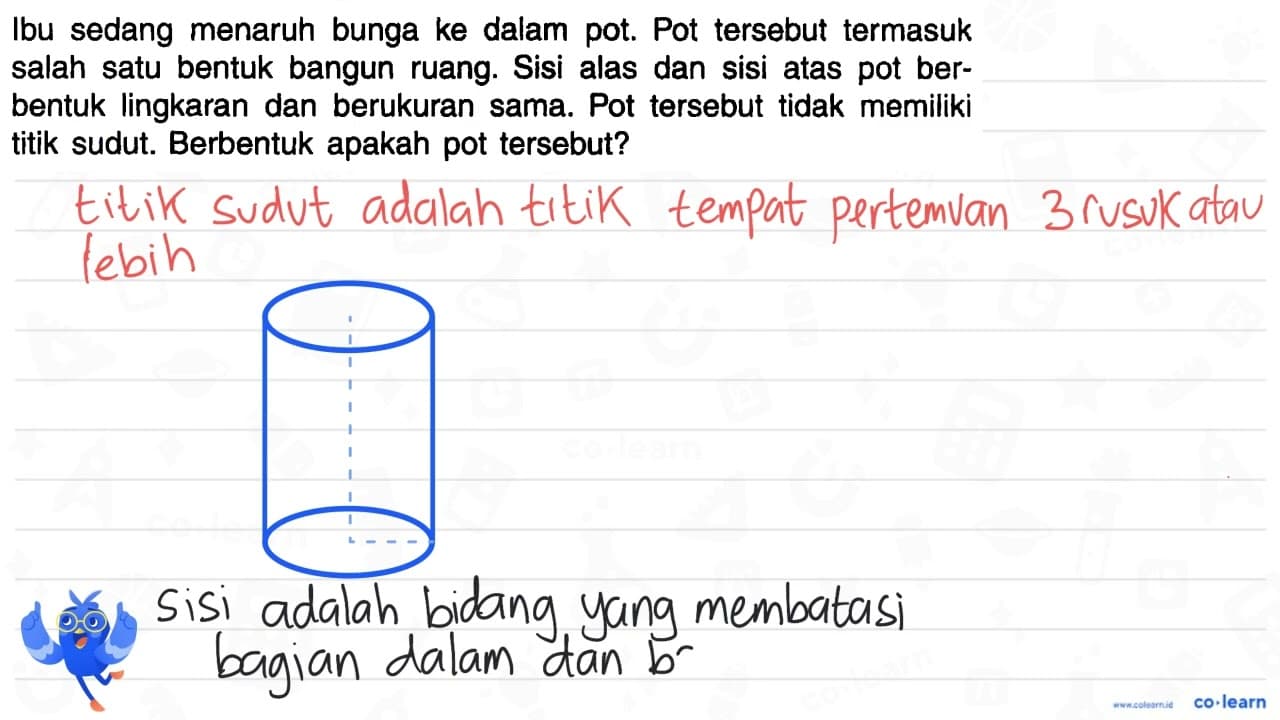 Ibu sedang menaruh bunga ke dalam pot. Pot tersebut