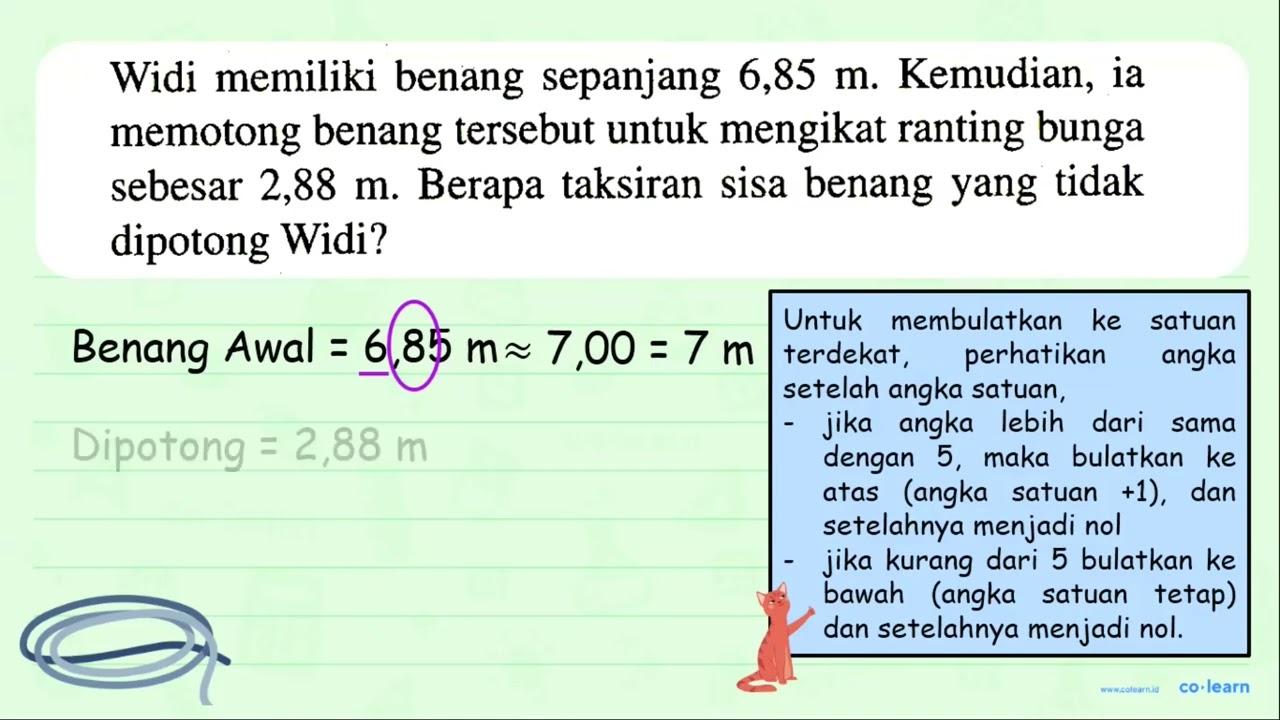 Widi memiliki benang sepanjang 6,85 m. Kemudian, ia